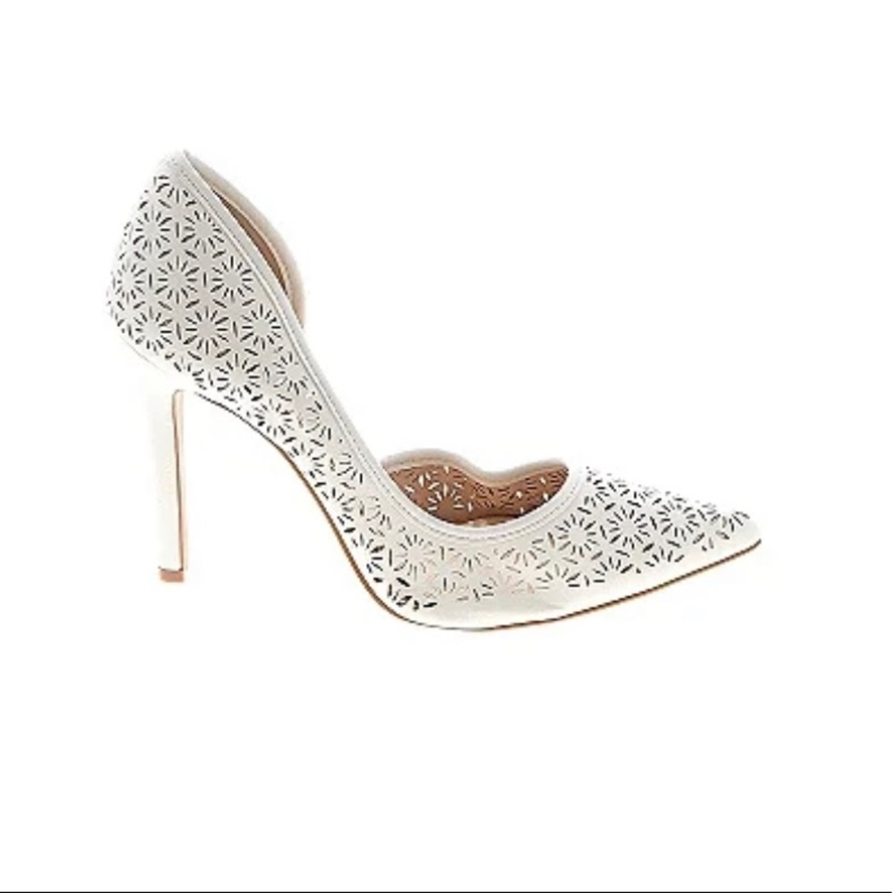 Jessica Simpson Claudette White 4" Heel Leather Upper size 8